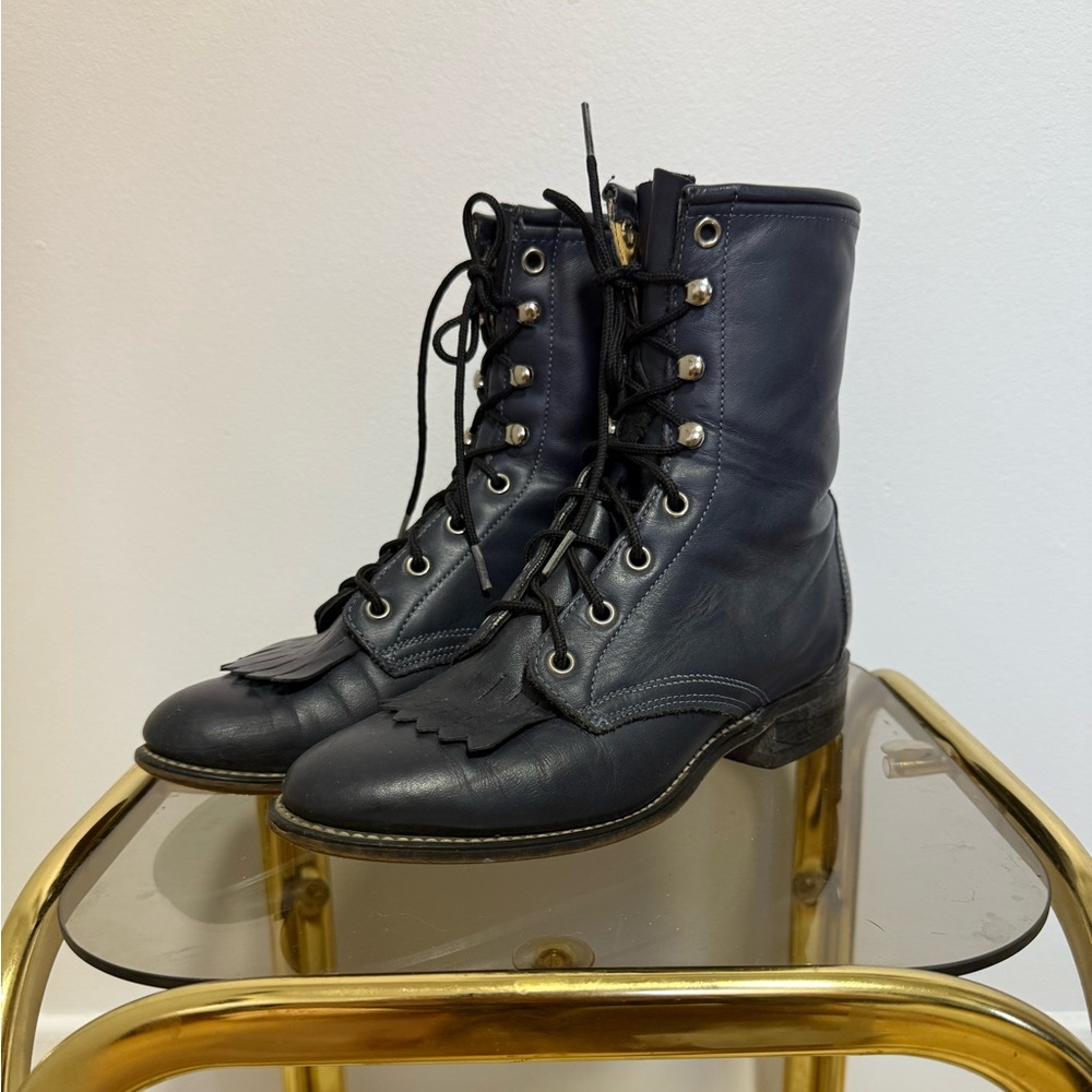 Vintage Blue Laredo Leather Boots
